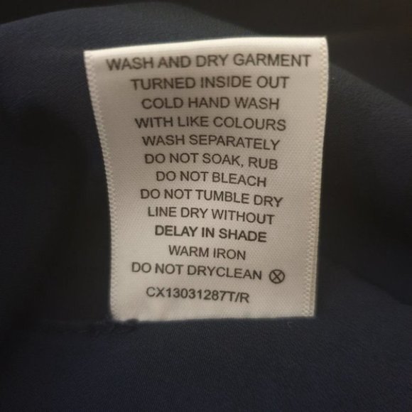 CAMEO Navy Blue Sleeveless Peplum Top AU-XS w/ Notched Neckline Zip Closure - Picture 12 of 13